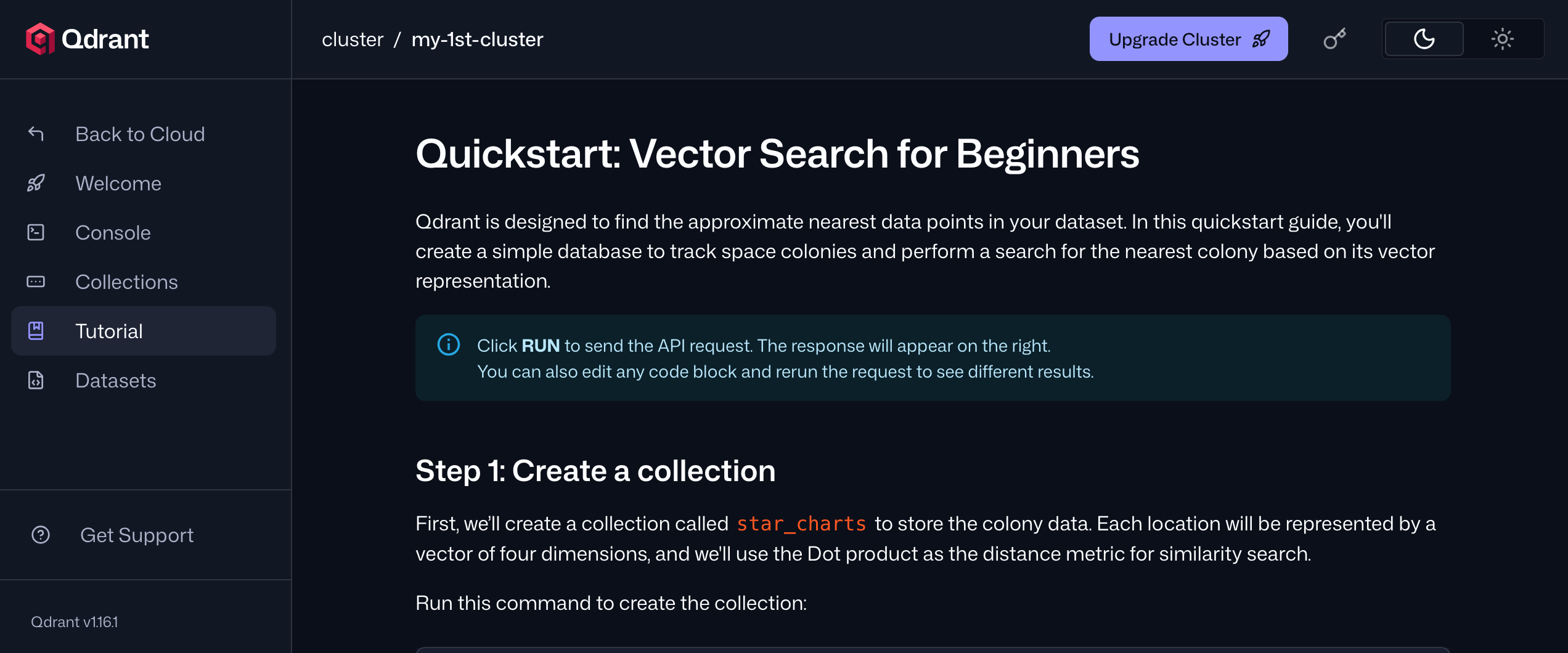 Interactive tutorial