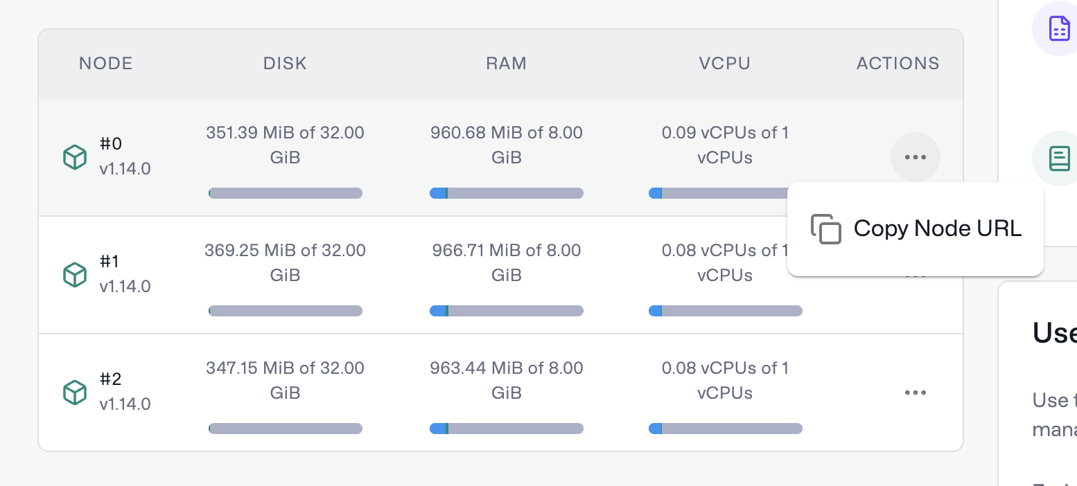 Cluster node endpoints