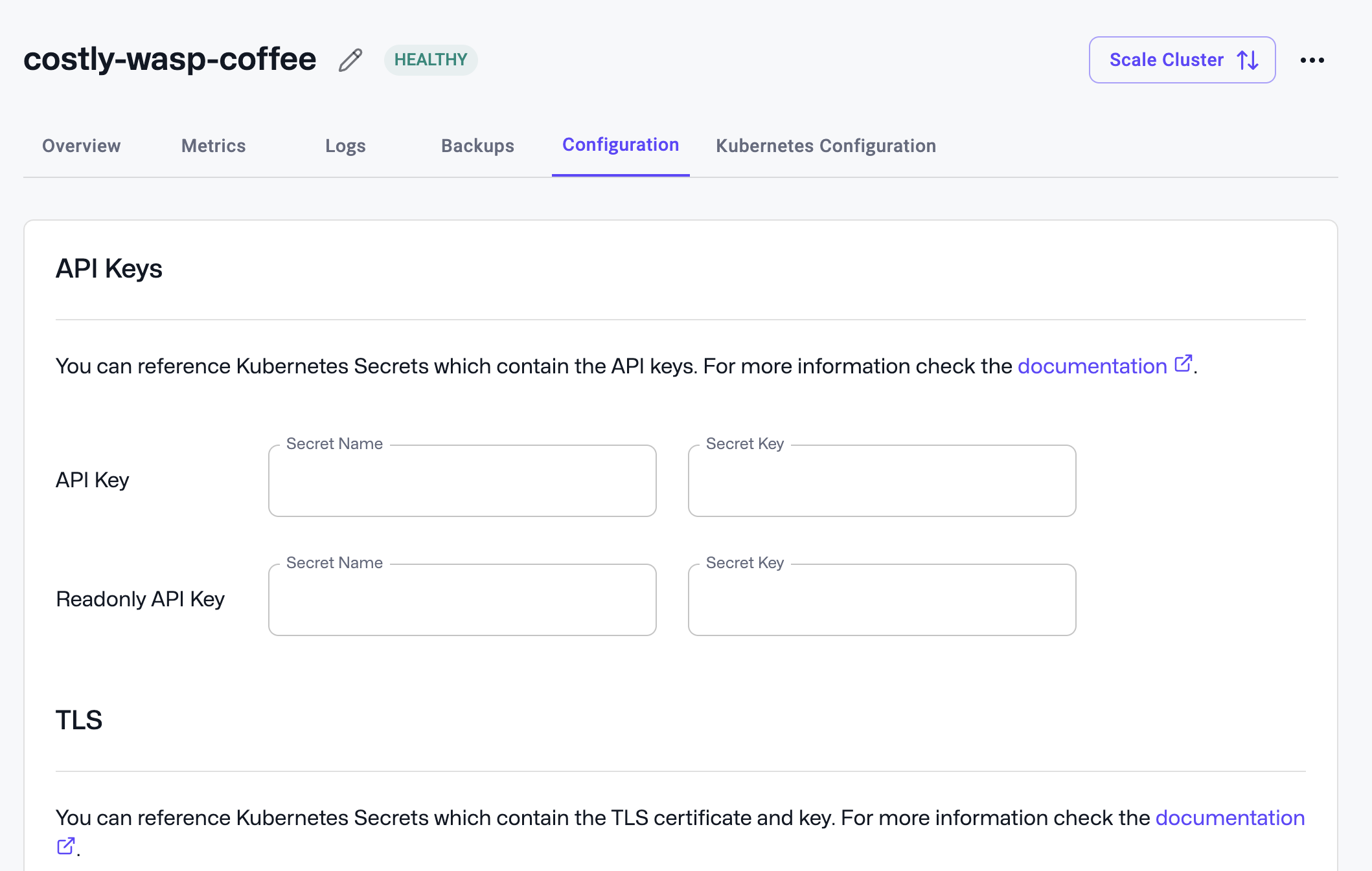 Hybrid Cloud API Key configuration
